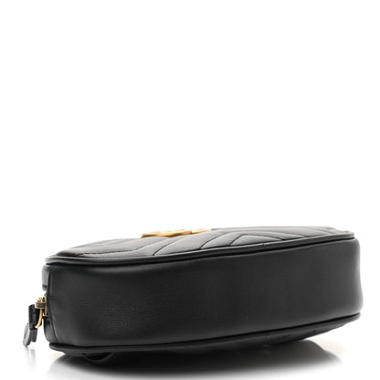 Gucci Calfskin Matelasse GG Marmont Belt Bag 85 34 Black 3 of 10