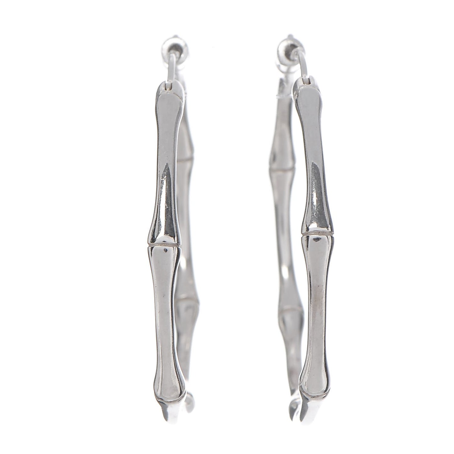 Sterling Silver Bamboo Hoop Earrings