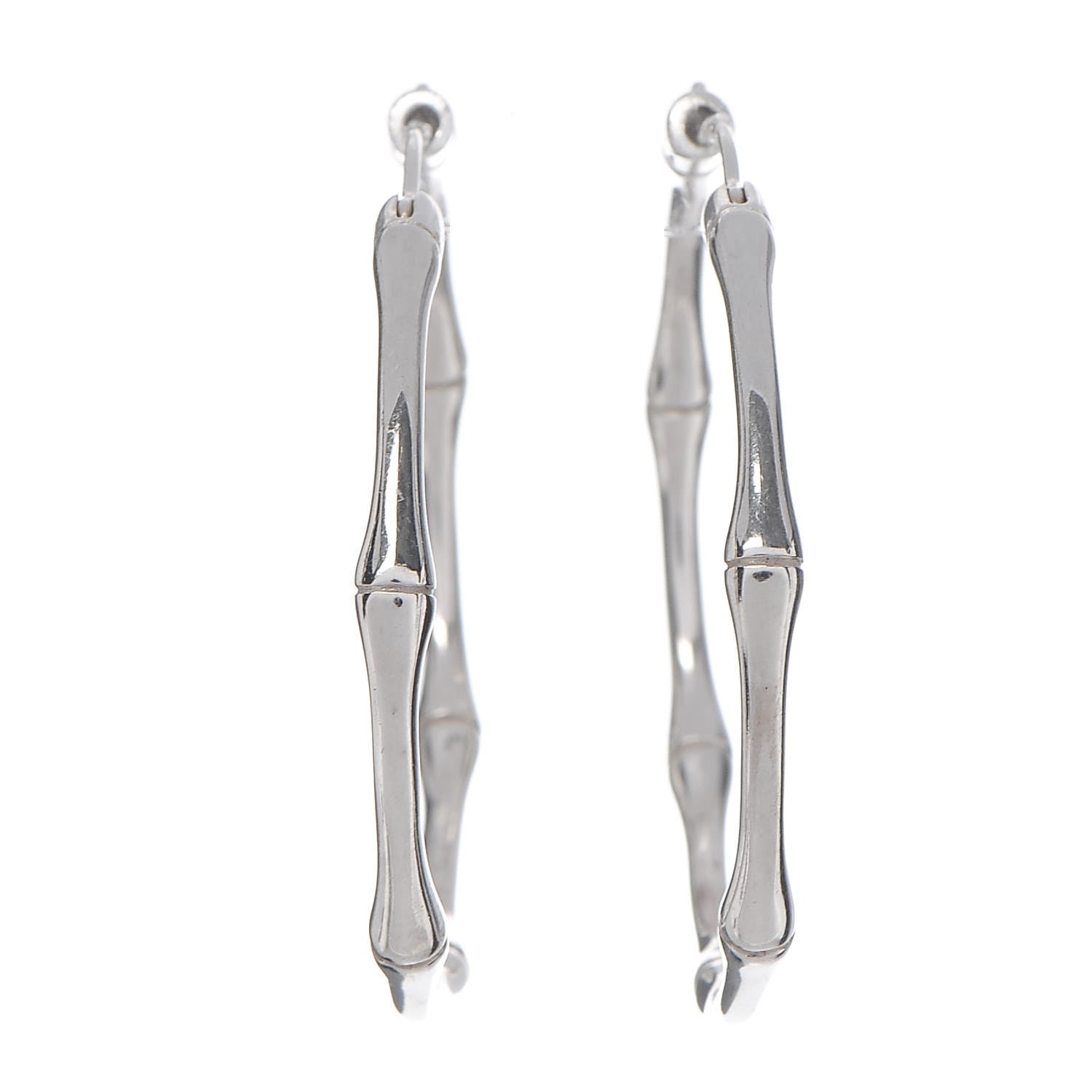 Gucci Sterling Silver Bamboo Hoop Earrings 1 of 9