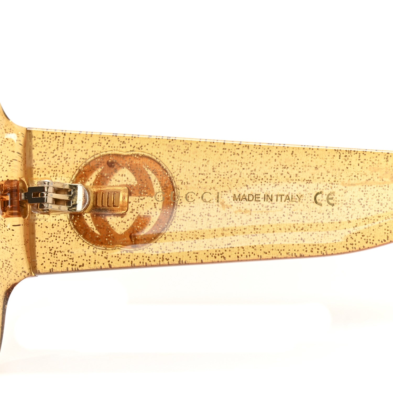 Gucci Acetate Square Frame Sunglasses GG0053S Glitter Gold 5 of 8