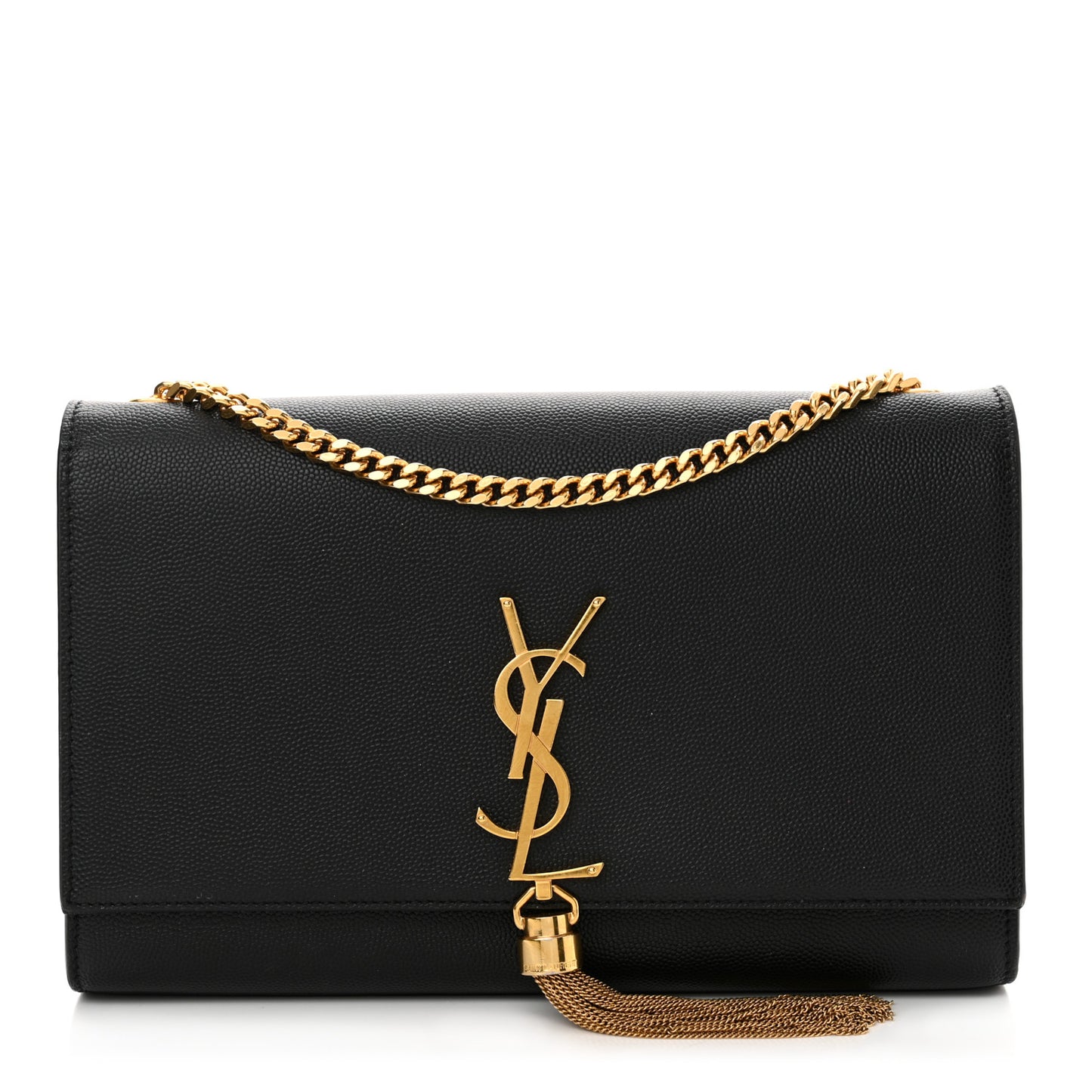 Grain De Poudre Classic Monogram Kate Tassel Chain Wallet Black