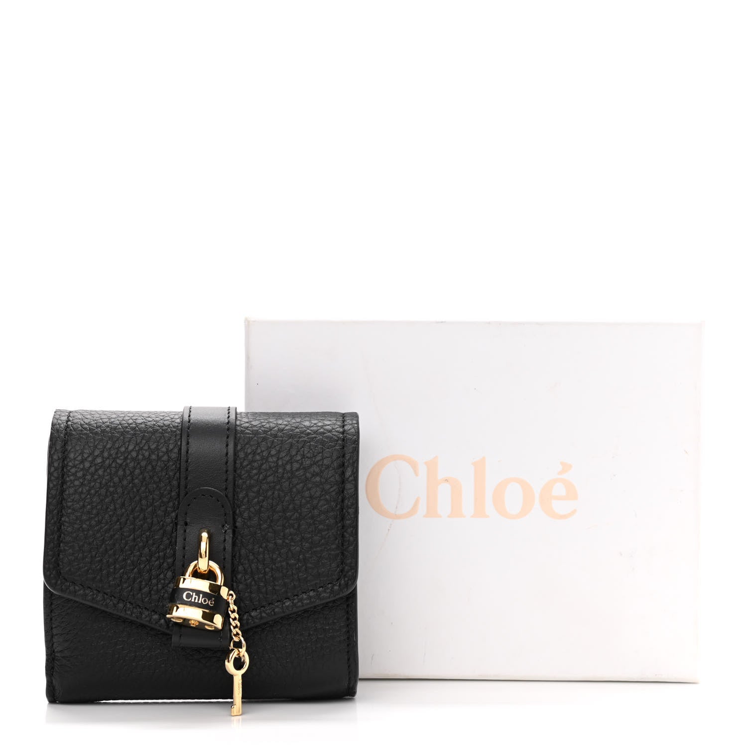 Chloe Grained Calfskin Small Aby Tri-Fold Wallet Black 10 of 10