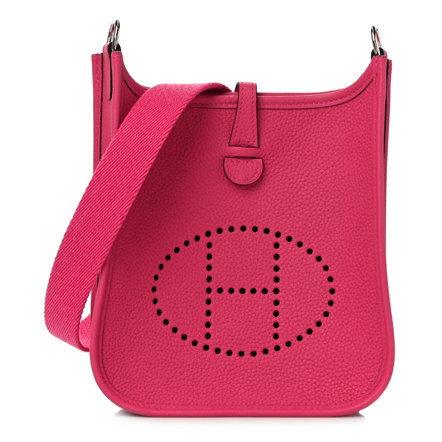 Hermes Taurillon Clemence Evelyne TPM Rose Shocking 1 of 10
