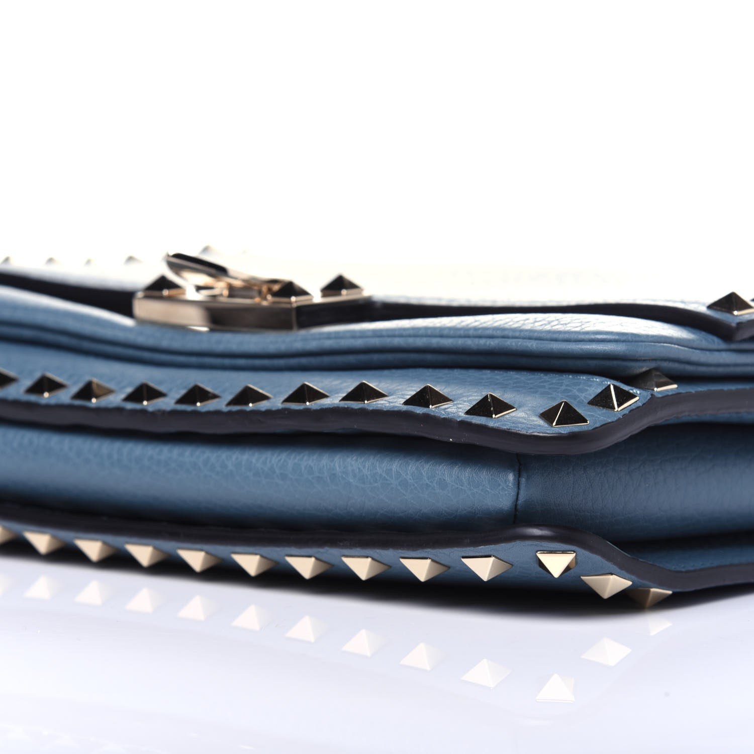 Valentino Garavani Grainy Calfskin Rockstud Flap Crossbody Bag Amadeus 10 of 13
