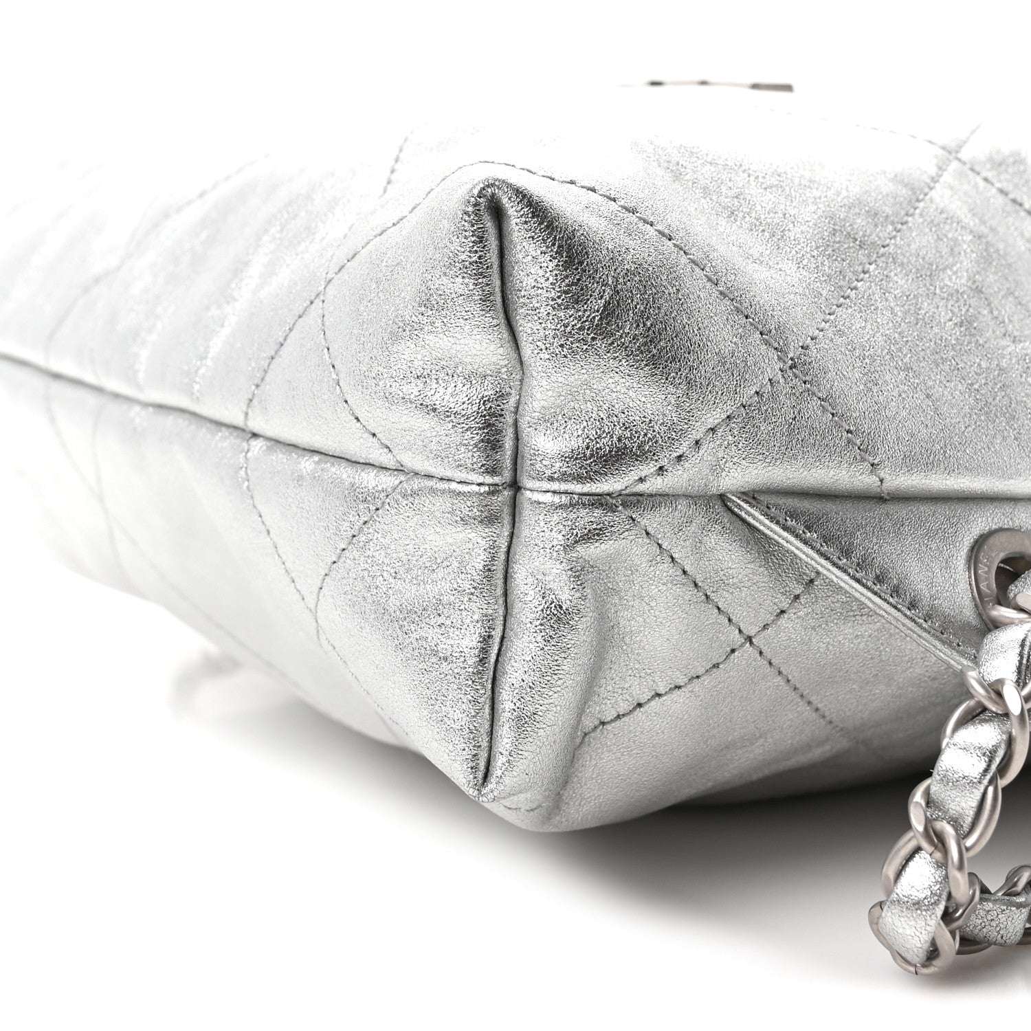 Chanel Metallic Calfskin Quilted Chanel 22 Backpack Silver 1895368