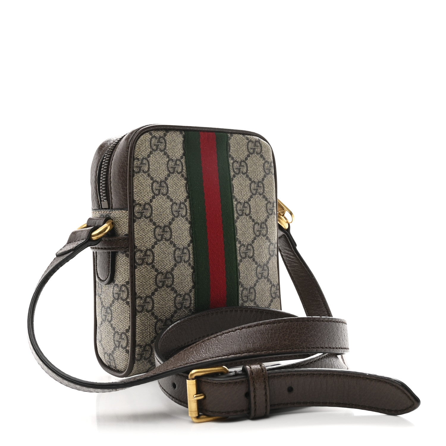 Gucci GG Supreme Monogram Web Mini Ophidia Messenger Brown 3 of 10