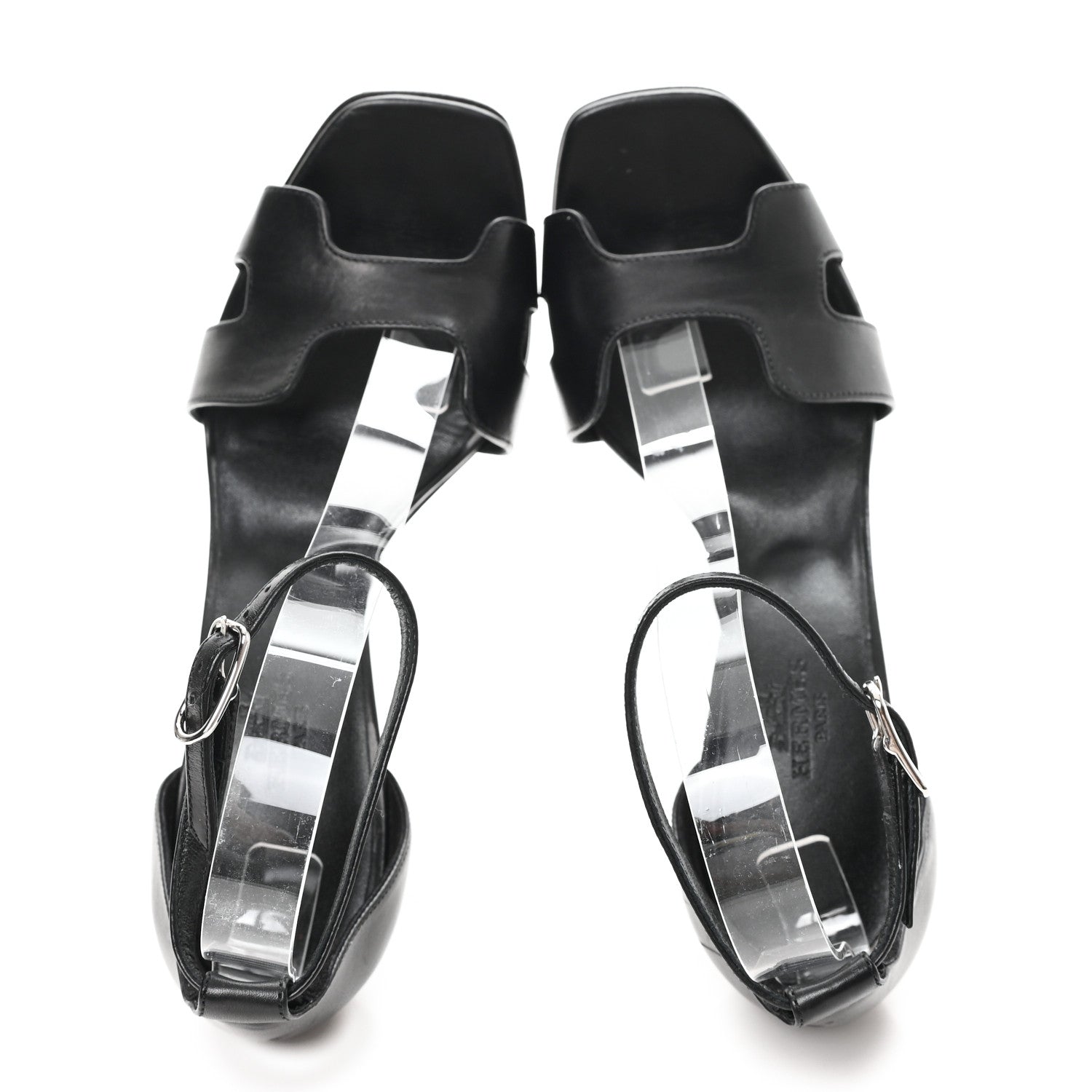 Hermes Calfskin Joy 105 Sandals 37 Black 2 of 11