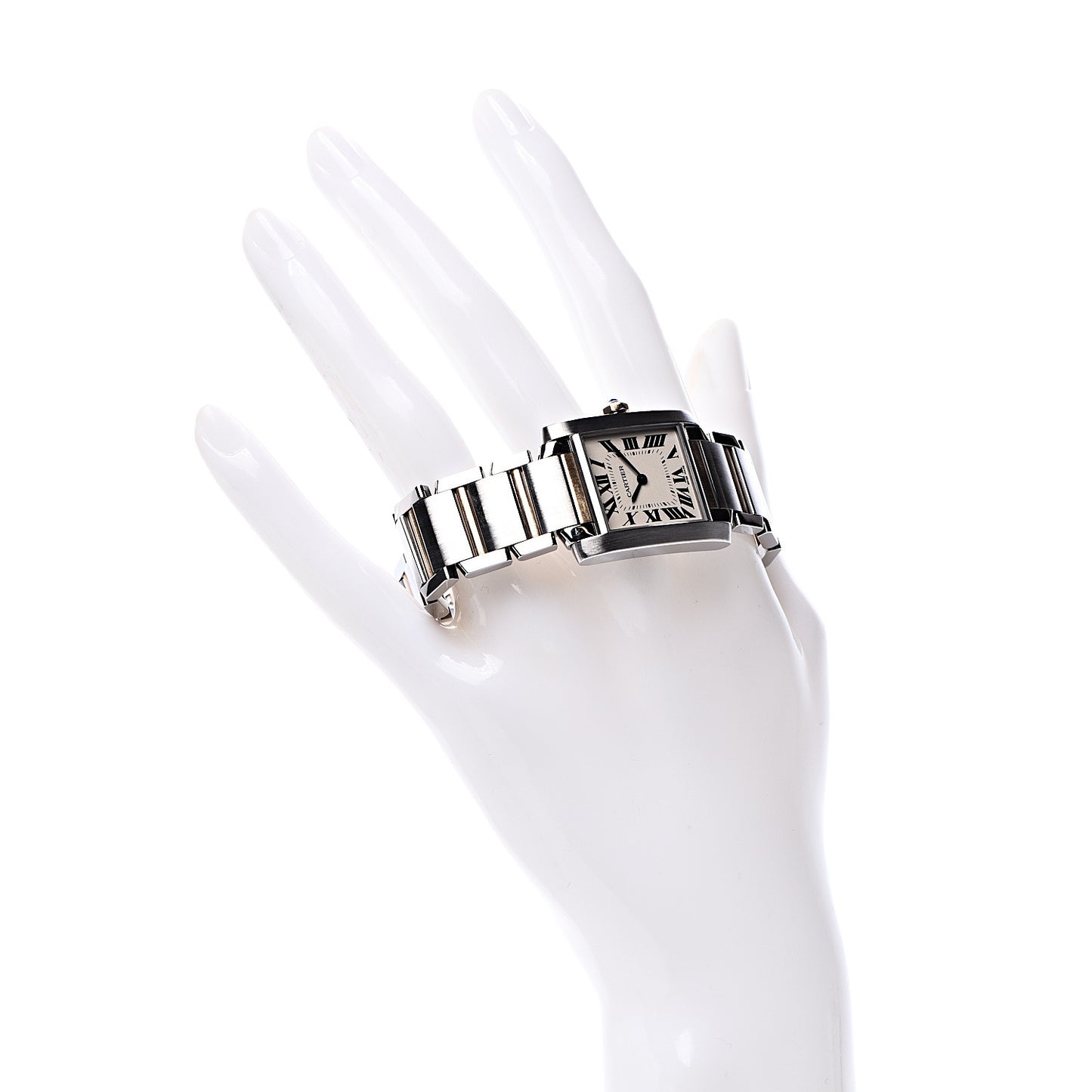 Stainless Steel 18K Yellow Gold 25mm Tank Francaise Quartz Watch