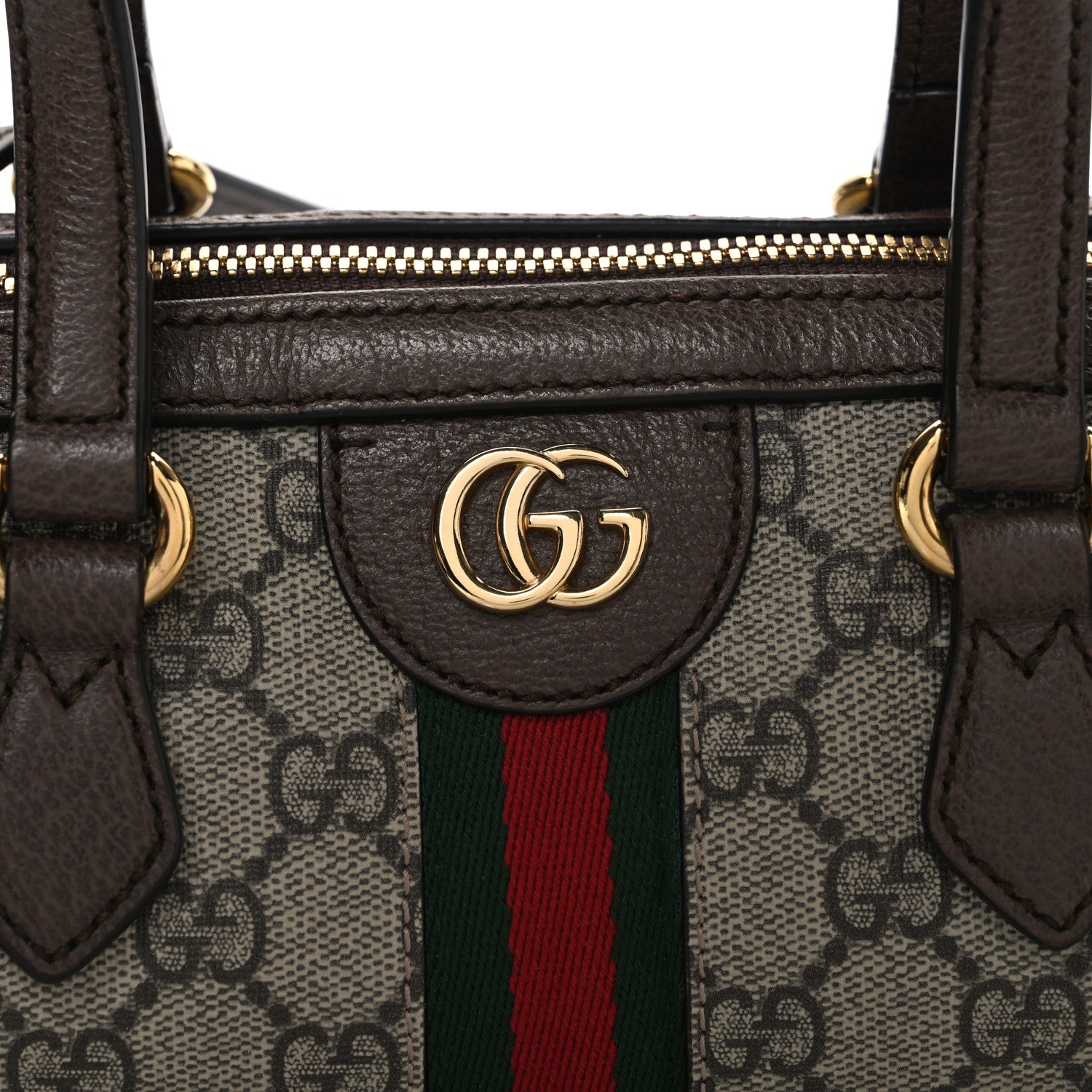 Gucci GG Supreme Monogram Web Small Ophidia Boston Bag Beige New Acero 8 of 11