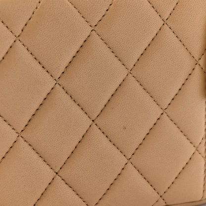 Chanel Lambskin Quilted Small Top Handle Vanity Case With Chain Beige 14 of 14