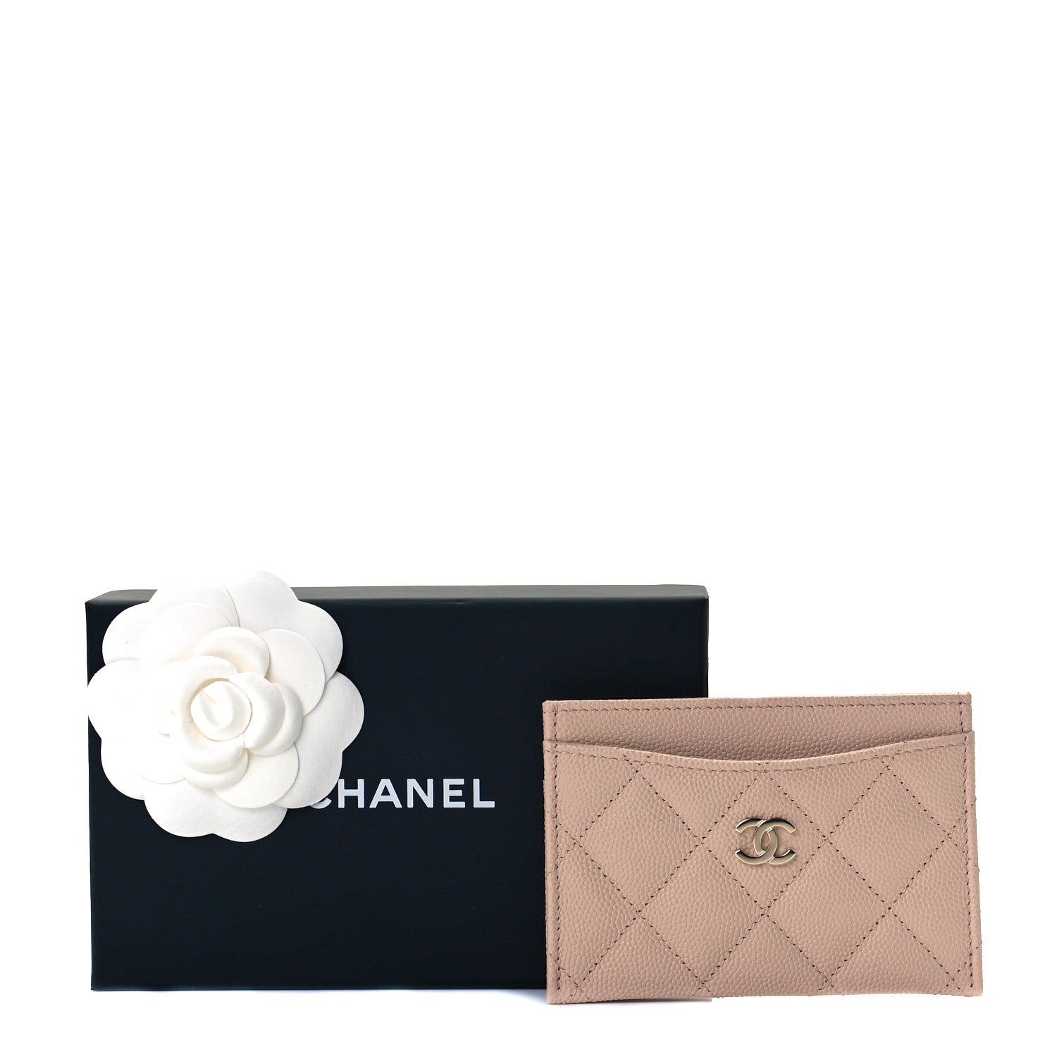 Chanel Caviar Quilted Card Holder Light Beige 8 of 8
