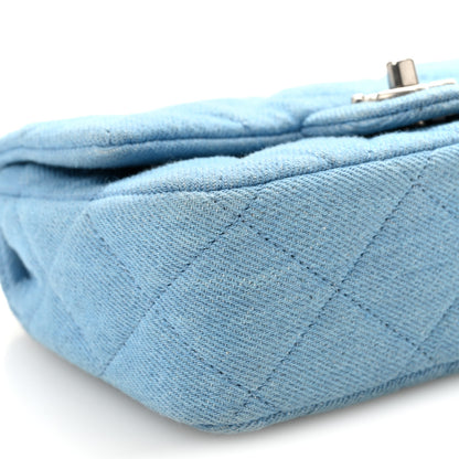 Chanel Denim Quilted Sweetheart Mini Flap Blue 9 of 10