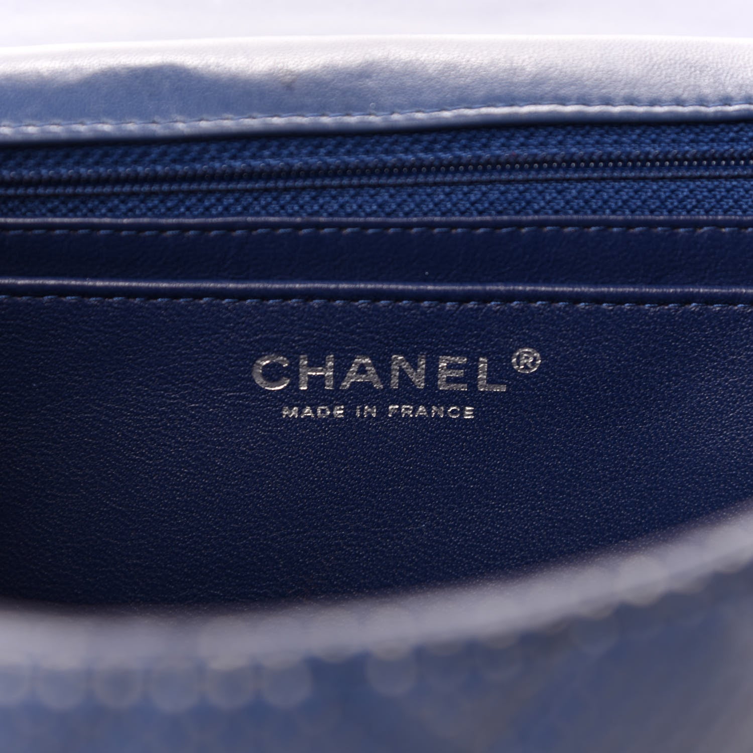 Chanel Lambskin Perforated Jumbo Single Flap Blue 15 of 17