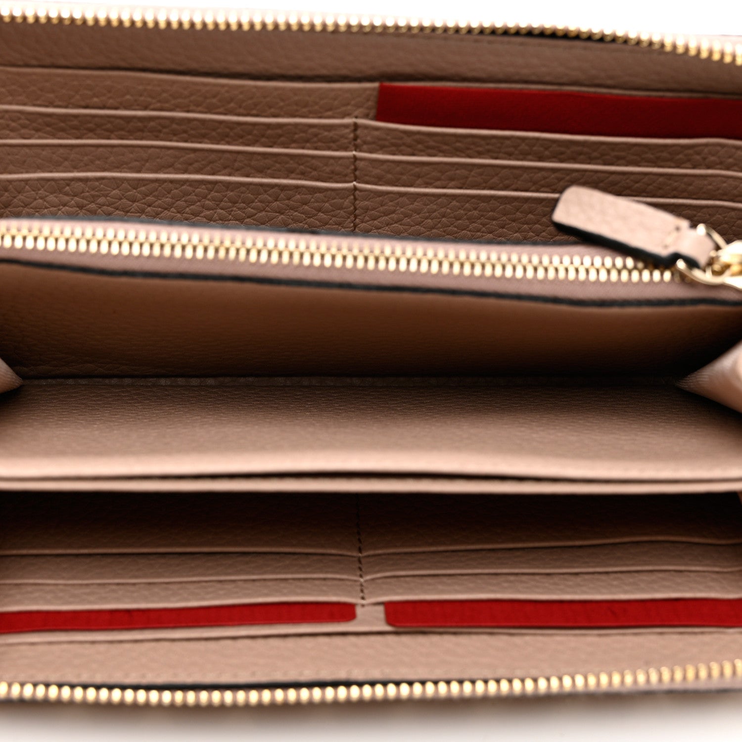 Valentino Garavani Pebbled Calfskin Rockstud Zip Around Wallet Poudre 5 of 7