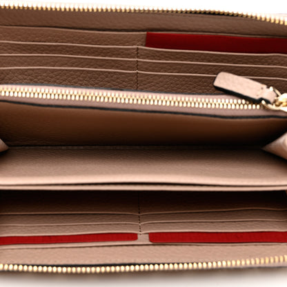 Valentino Garavani Pebbled Calfskin Rockstud Zip Around Wallet Poudre 5 of 7