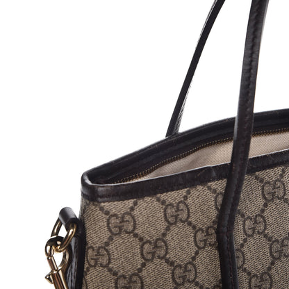 Gucci GG Supreme Monogram Small Zippered Tote Dark Brown 13 of 14