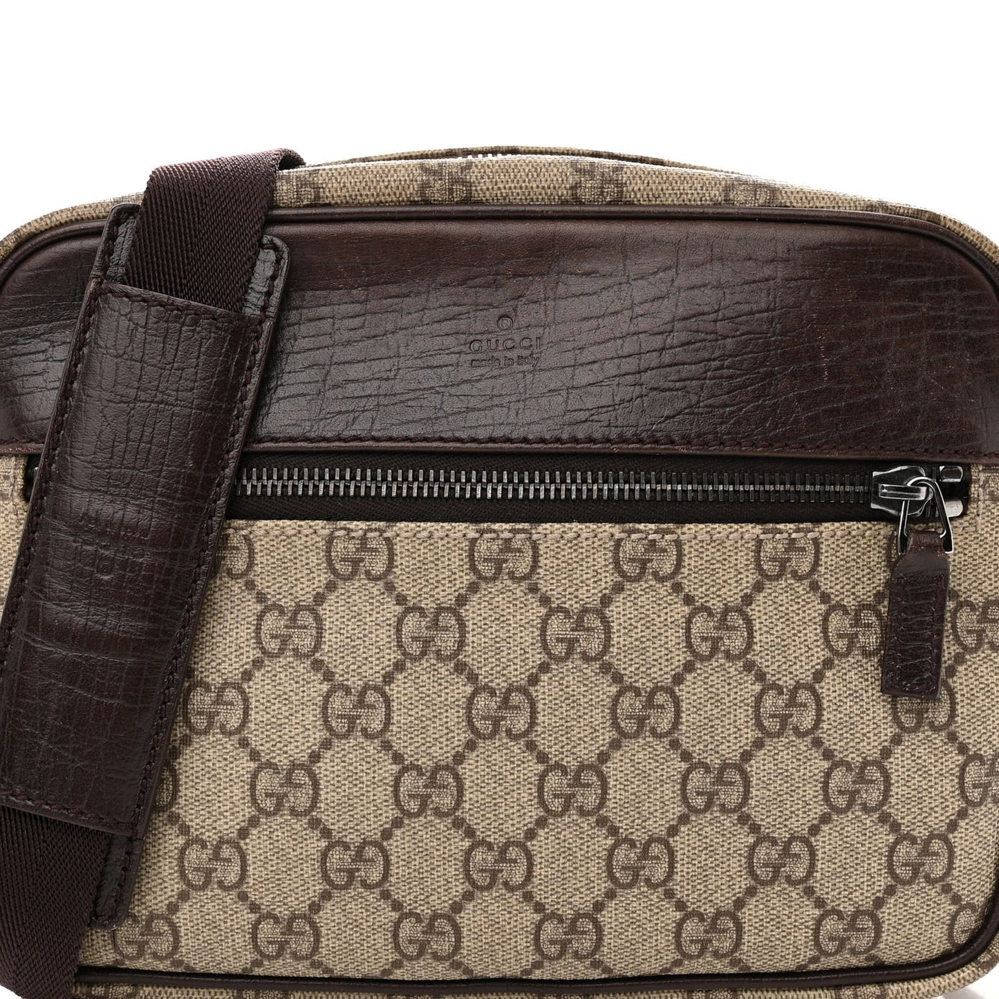 GG Plus Monogram Shoulder Bag Dark Brown