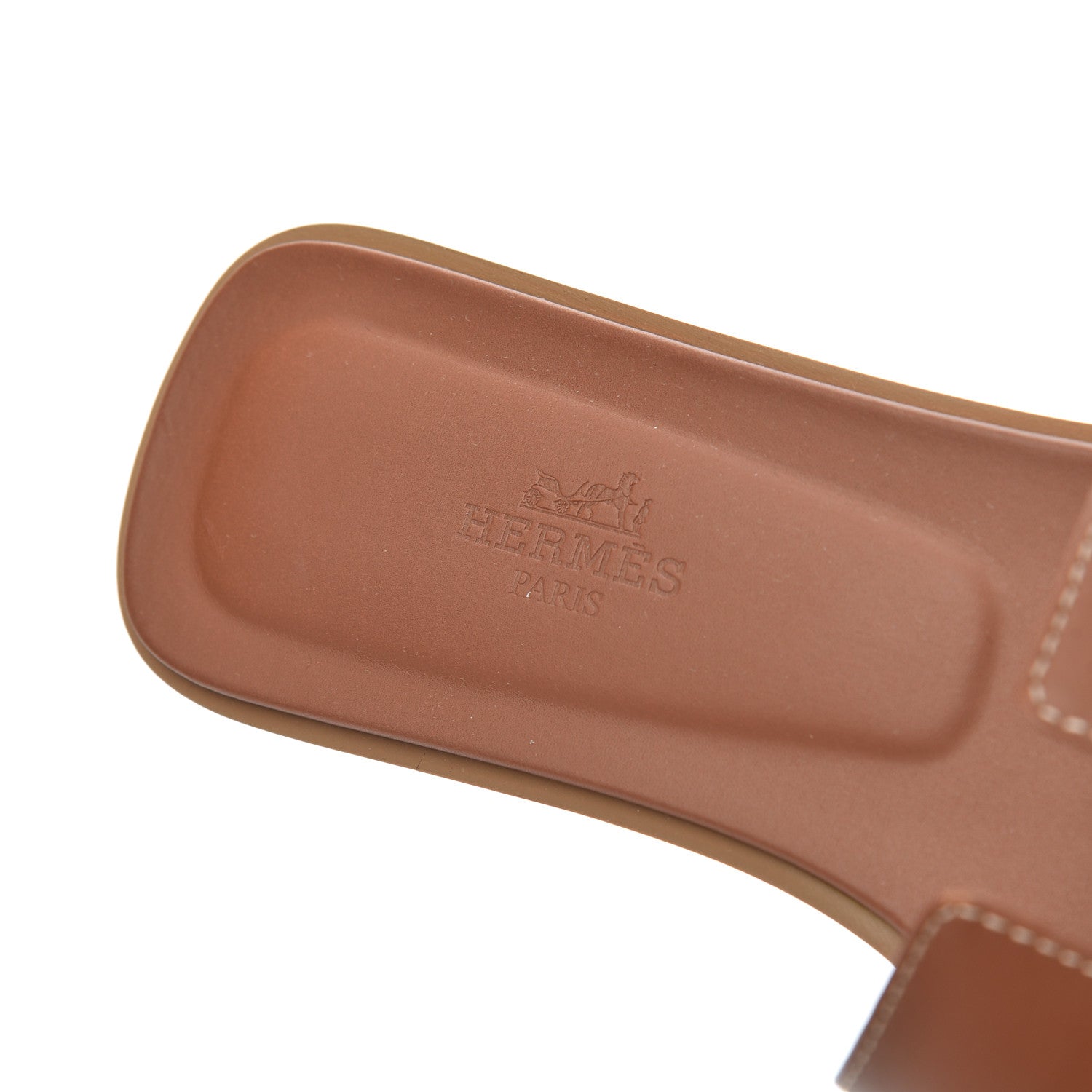 Hermes Box Calfskin Oran Sandals 37 Gold 6 of 16