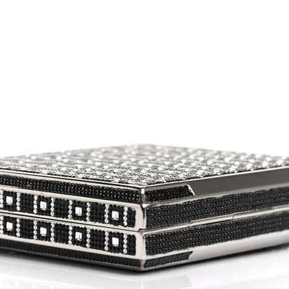 Judith Leiber Crystal Minaudiere Clutch Black Silver 6 of 10