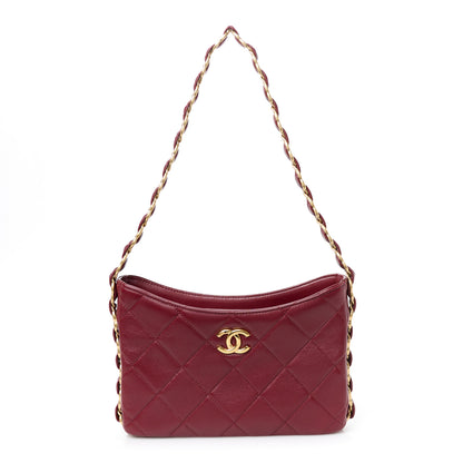 Chanel Lambskin Quilted Small CC Links Hobo Burgundy 1 of 11