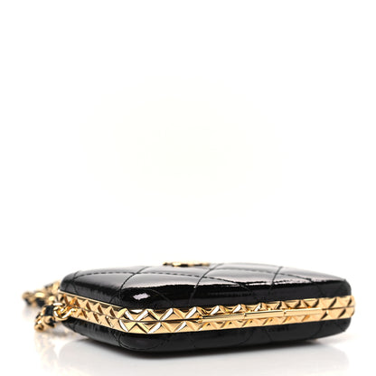 Chanel Glazed Goatskin Quilted Small Box With Chain Black 4 of 10