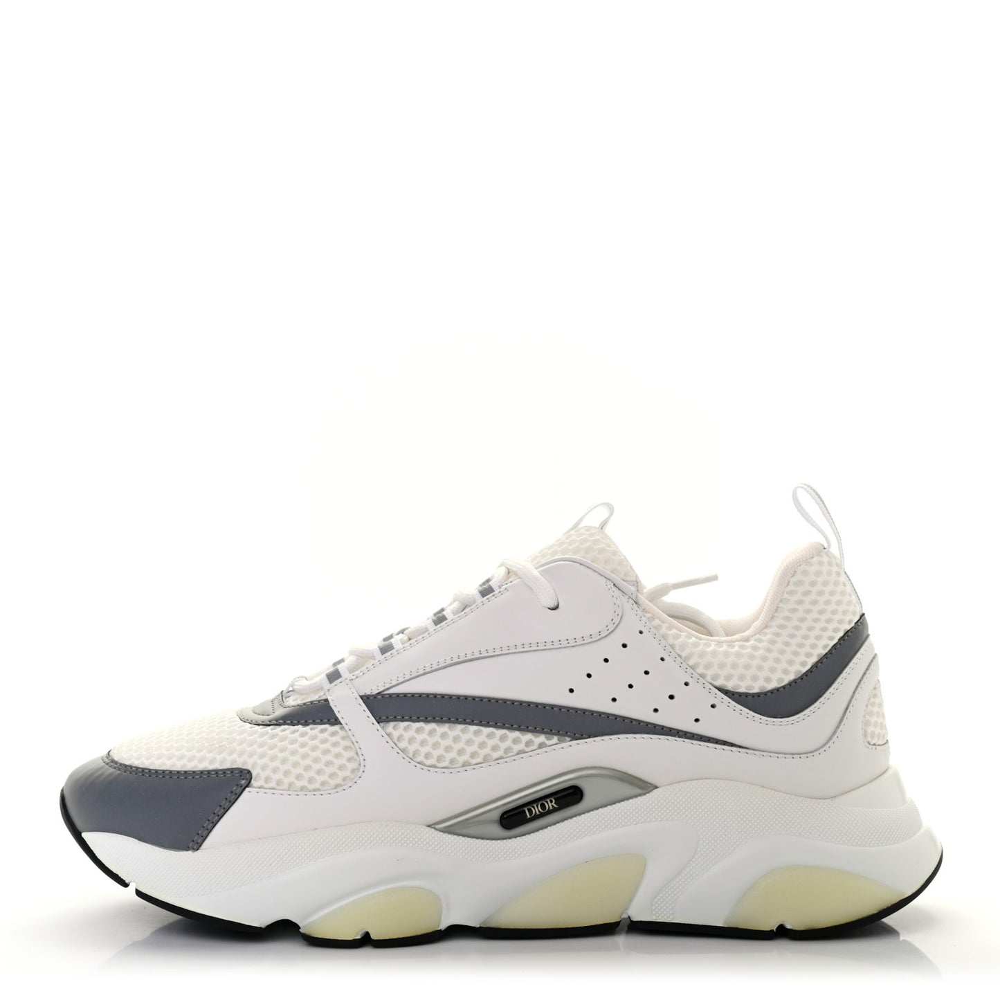 Technical Mesh Calfskin Mens B22 Sneakers 44 White