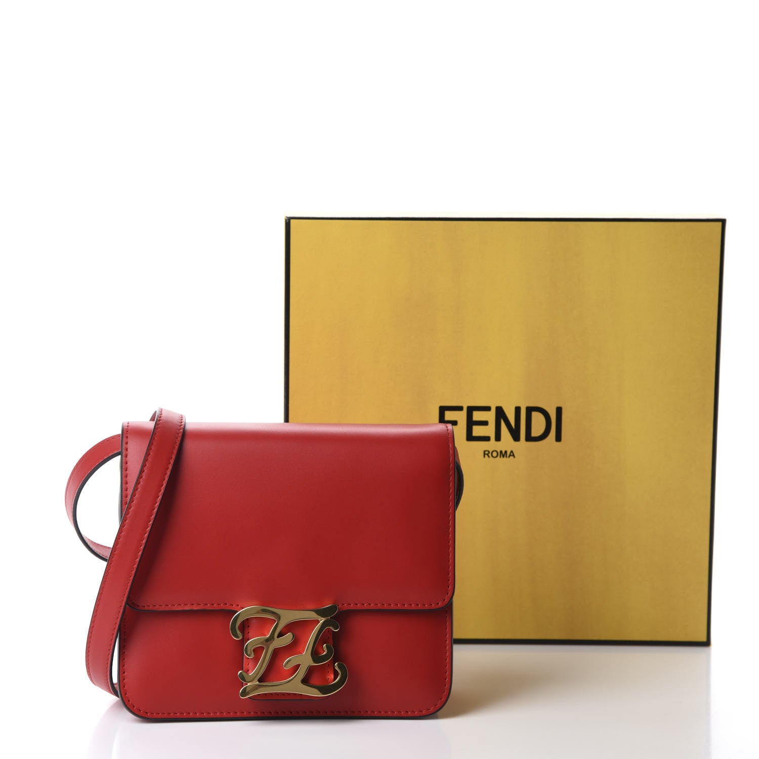 Fendi Vitello King Karligraphy Crossbody Bag Fuoco 11 of 11