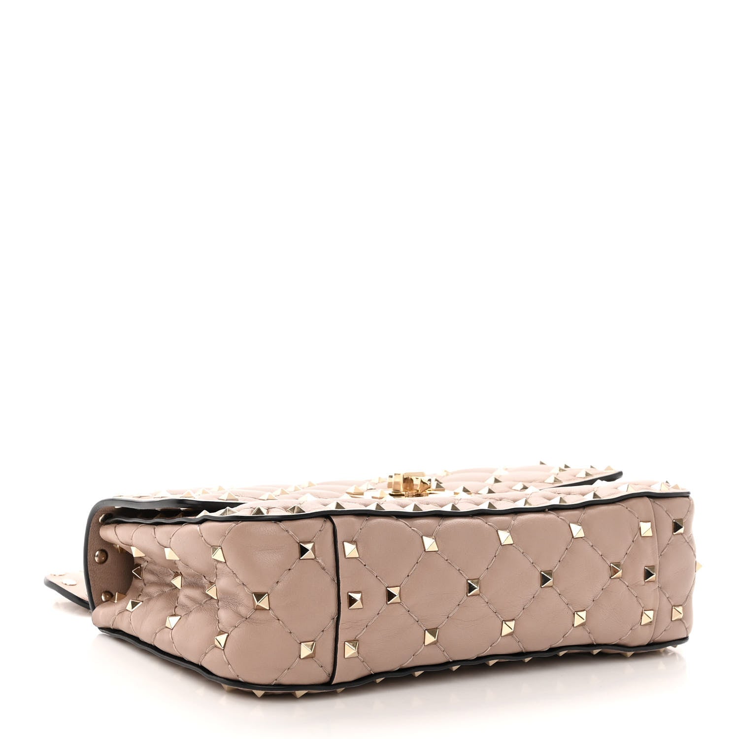 Valentino Garavani Nappa Small Rockstud Spike Shoulder Bag Poudre 4 of 11