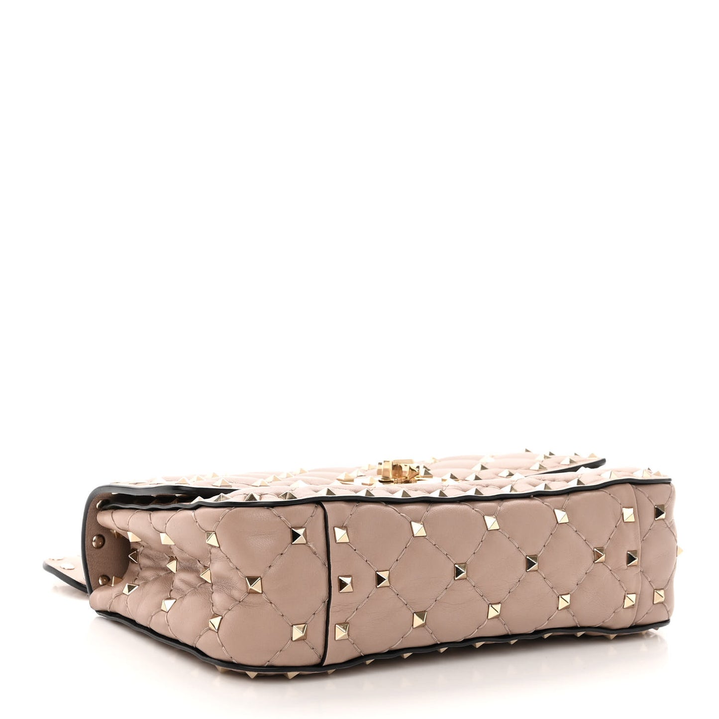 Nappa Small Rockstud Spike Shoulder Bag Poudre