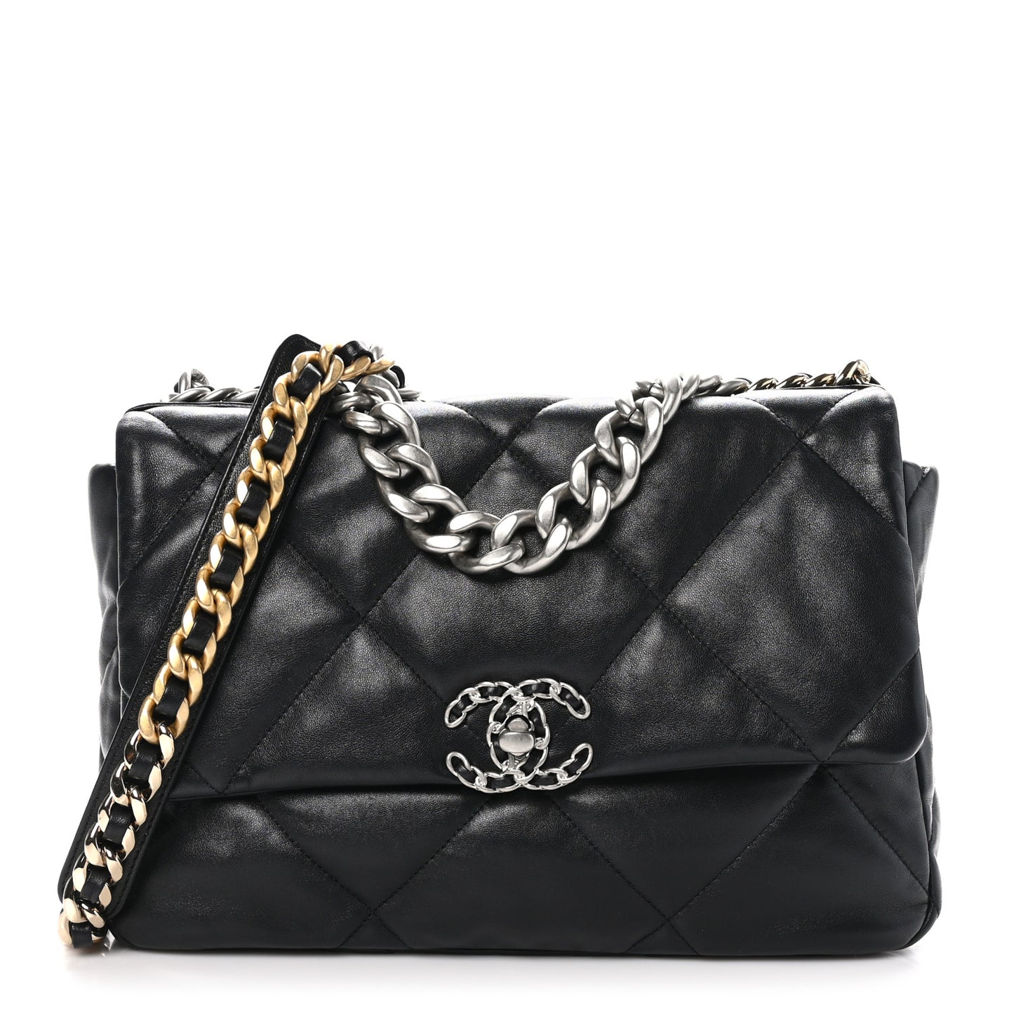 Lambskin Quilted Maxi Chanel 19 Flap Black