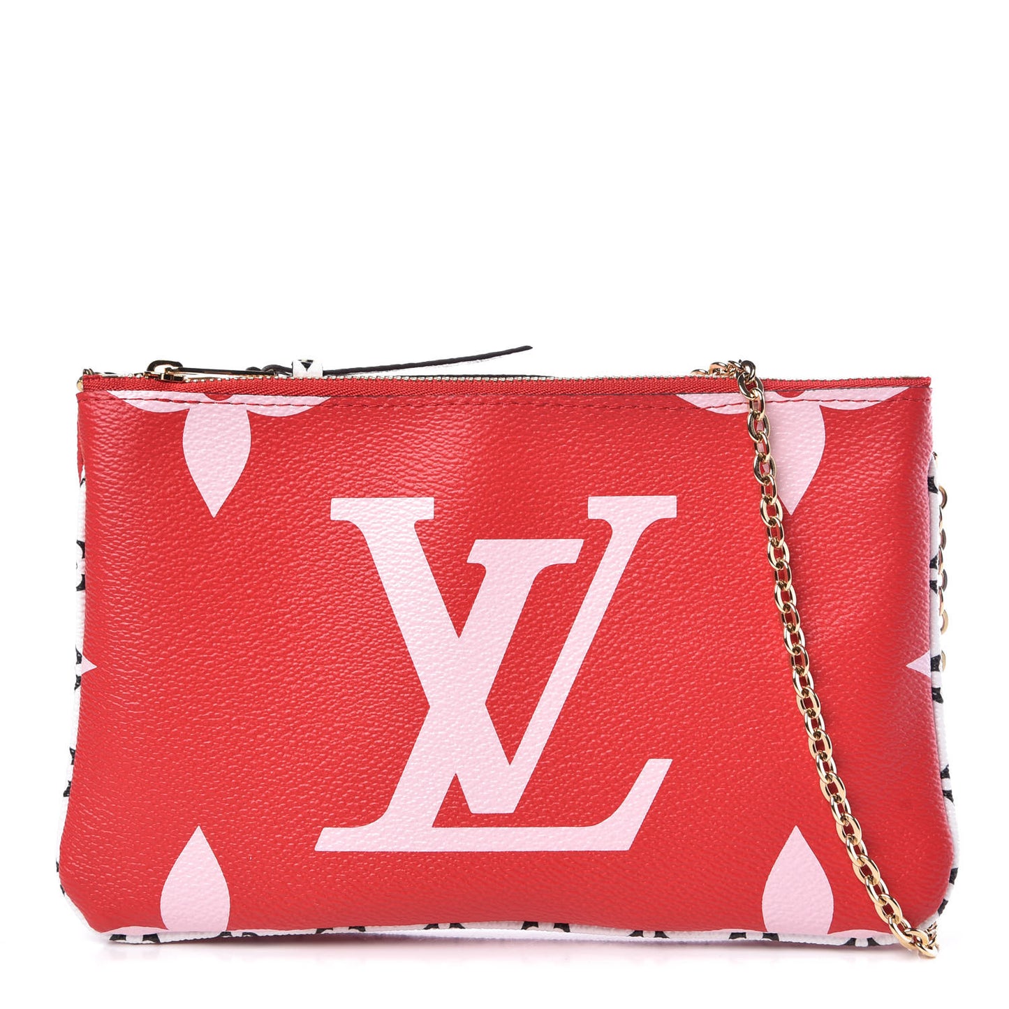 Monogram Giant Double Zip Pochette Rouge