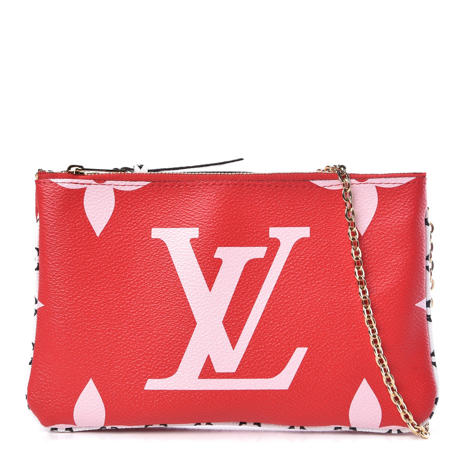 Louis Vuitton Monogram Giant Double Zip Pochette Rouge 1 of 8