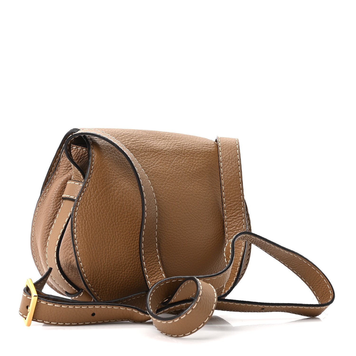 Chloe Calfskin Mini Marcie Round Crossbody Bag Nut 3 of 10