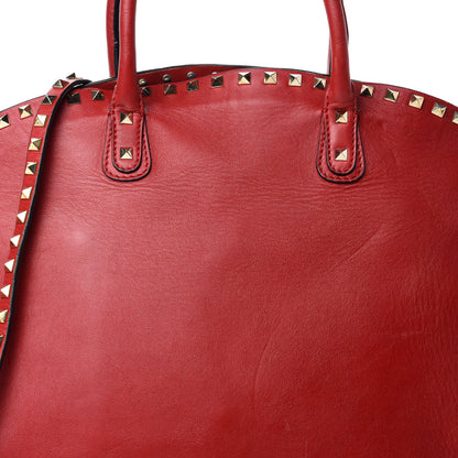 Valentino Garavani Vitello Rockstud Dome Shopper Rosso Valentino 22 of 22