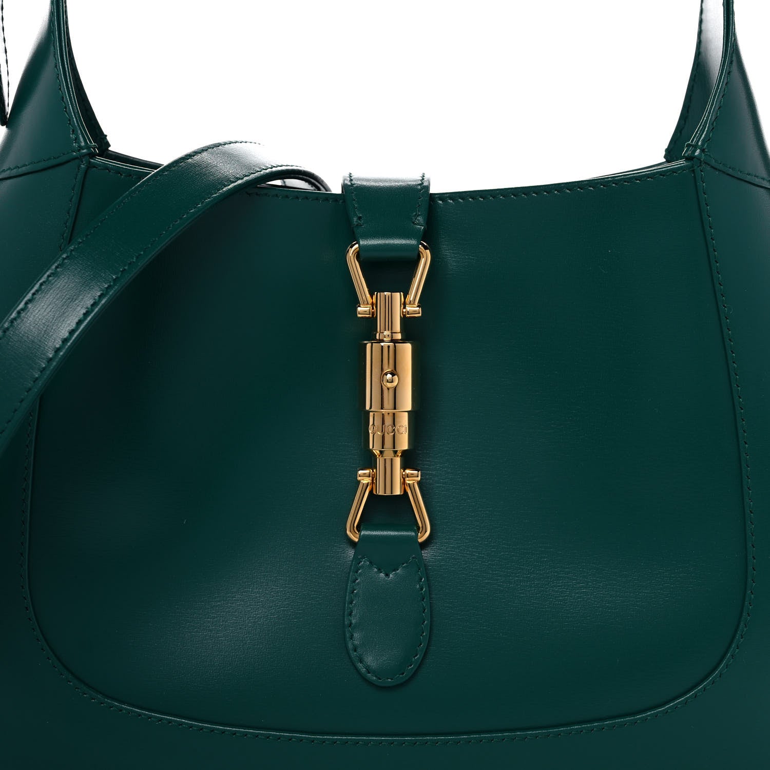 Gucci Boarded Dyana Lux Calfskin Small Jackie 1961 Hobo Emerald 9 of 12