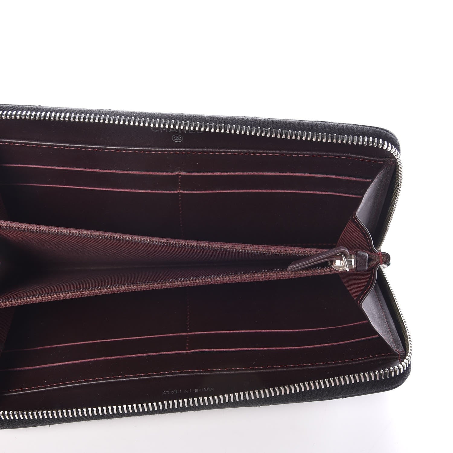 Chanel Caviar Quilted Large Gusset Zip Around Wallet Black 5 of 8