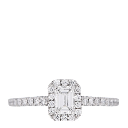 Tiffany Platinum Diamond .28ct Soleste Emerald Cut Engagement Ring 50 5.5 1 of 8