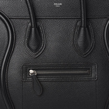 Celine Drummed Calfskin Micro Luggage Black 10 of 10