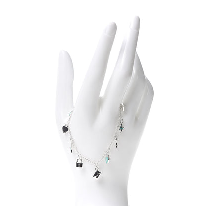 Tiffany Sterling Silver Enamel Love Notes Charm Bracelet Blue 2 of 7