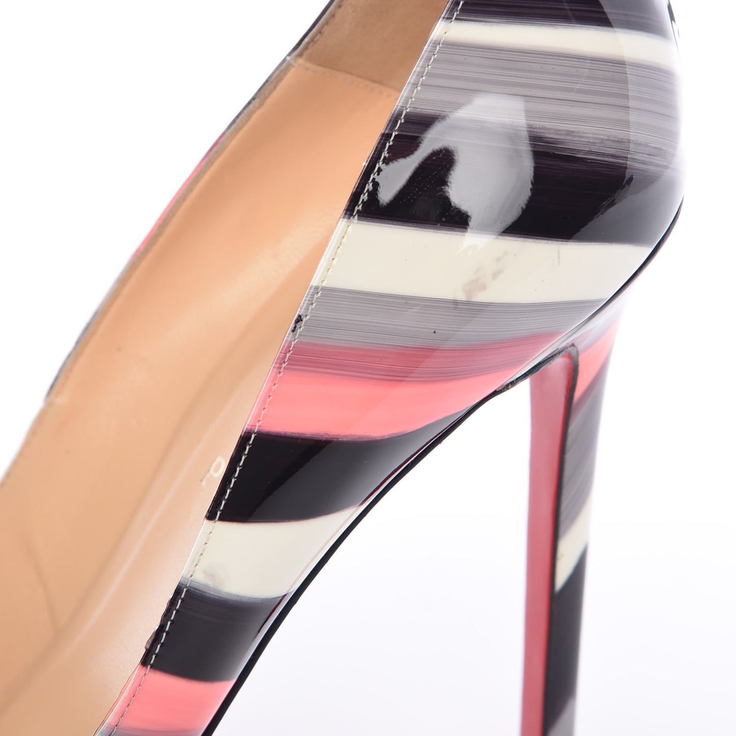 Patent Pigalle Stripe Graffiti 120 Pumps 40.5 Multi