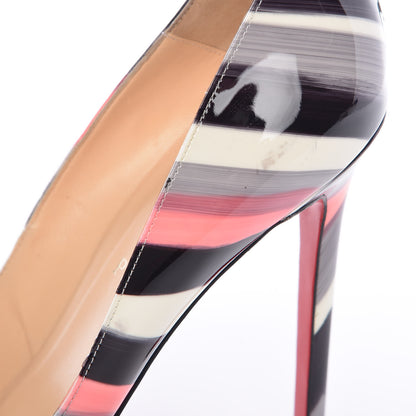 Christian Louboutin Patent Pigalle Stripe Graffiti 120 Pumps 40.5 Multi 10 of 11