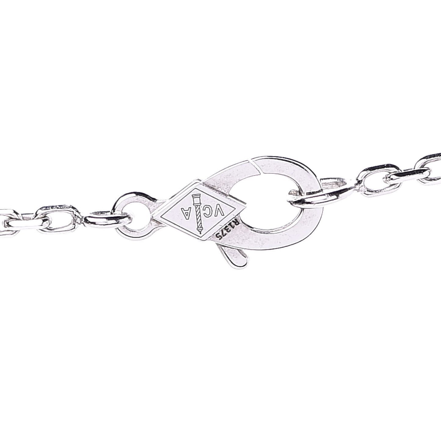 18K White Gold Black Onyx Magic Alhambra Pendant Necklace