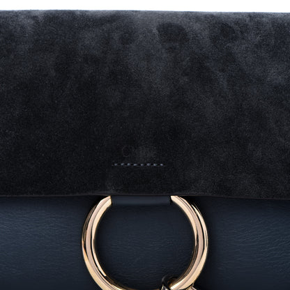 Chloe Suede Calfskin Faye Clutch Navy 9 of 9