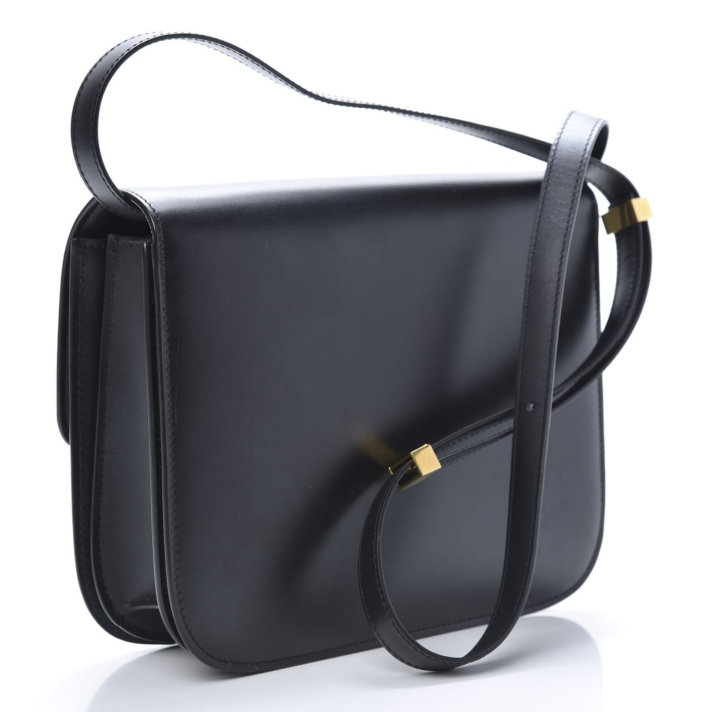 Box Calfskin Medium Classic Box Flap Bag Black