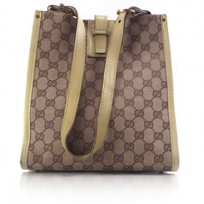 Gucci Leather Lined Monogram Tote Custard 1 of 12