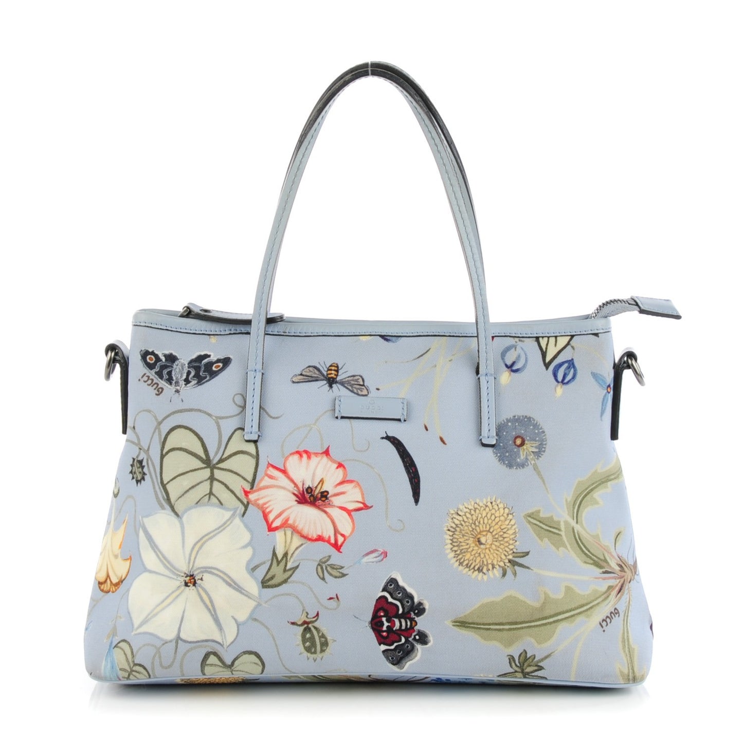 Canvas Flora Knight Small Zippered Tote Dusty Blue