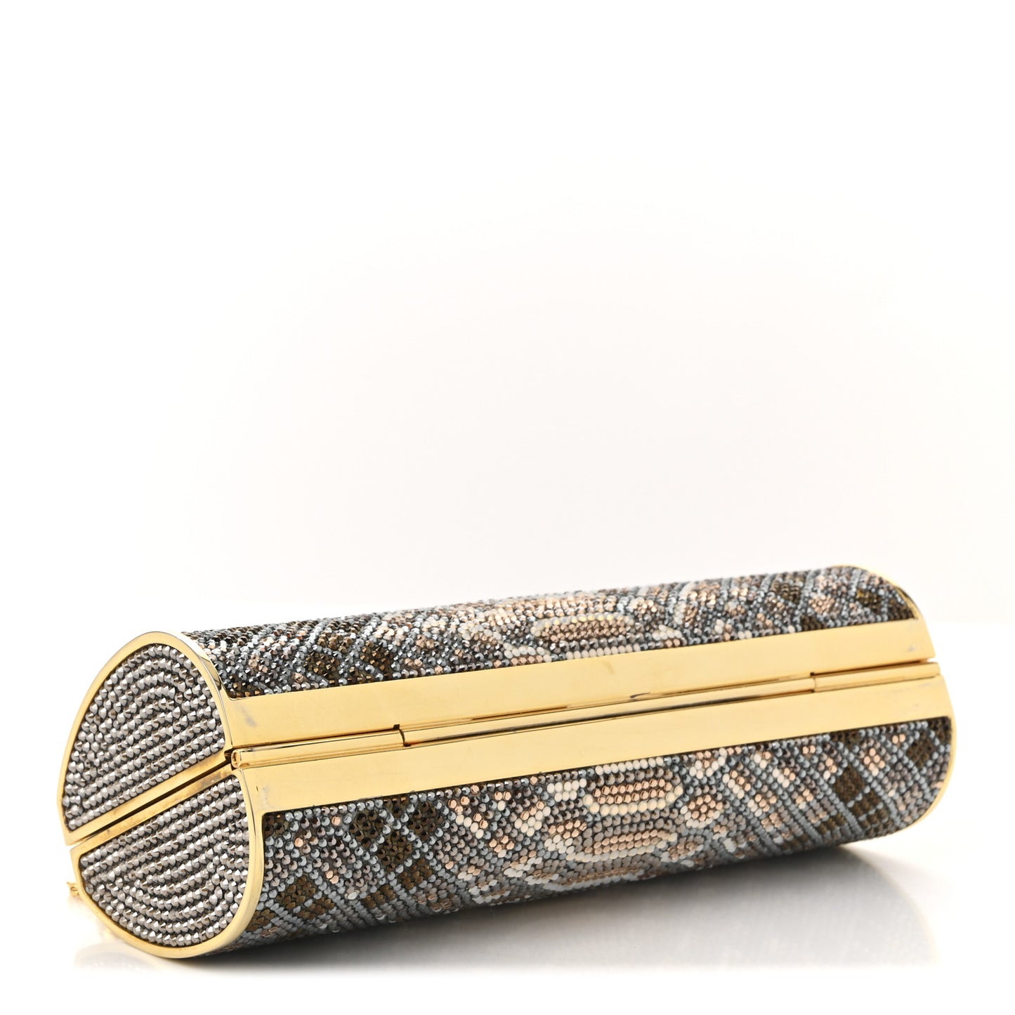 Swarovski Crystal Minaudiere Clutch Multicolor Gold