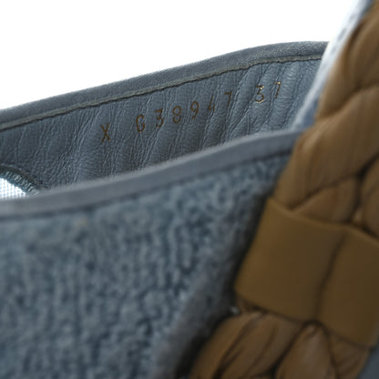 Chanel Terry Cloth Raffia CC Logo Thong Sandals 37 Blue 10 of 17