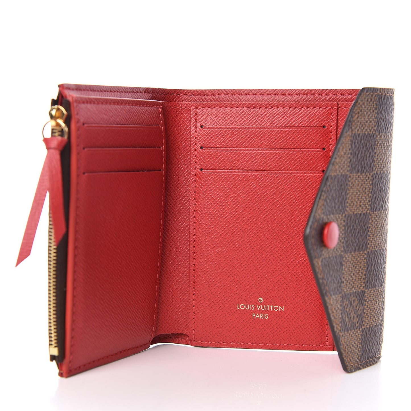Damier Ebene Victorine Wallet Red