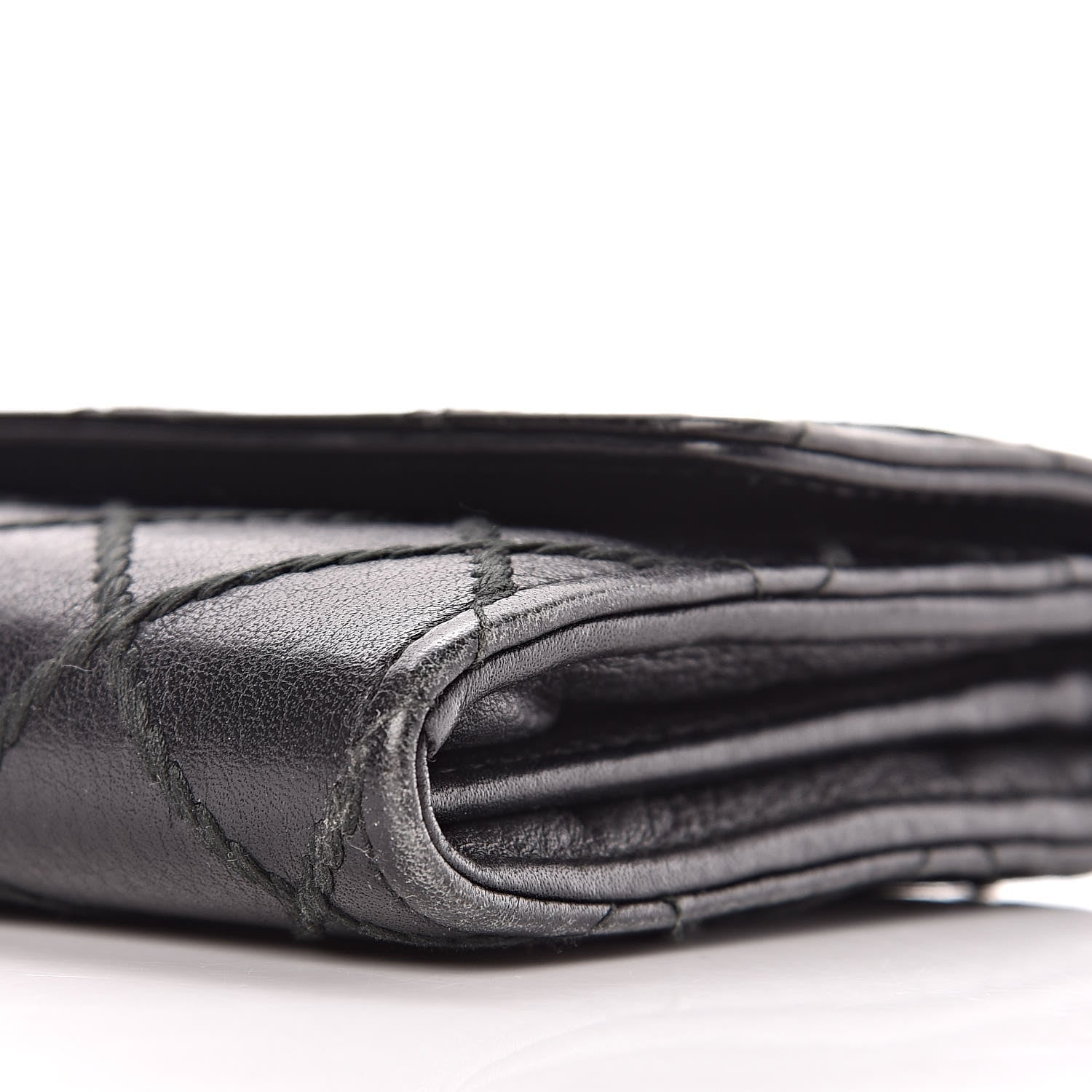 Chanel Calfskin Stitched Fancy CC Long Double Wallet Back 12 of 16